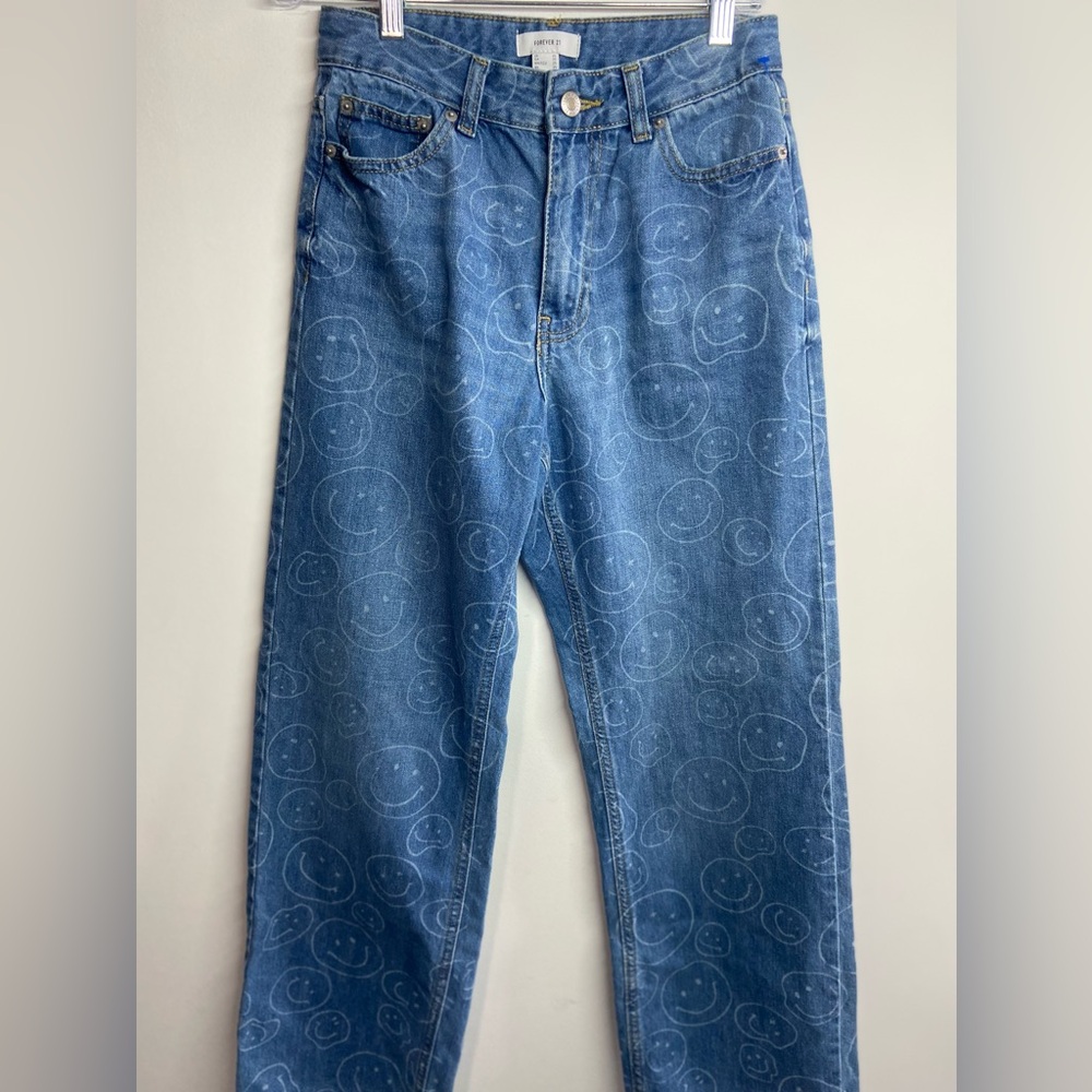 Forever 21 Blue Smiley Women's Flare Jeans